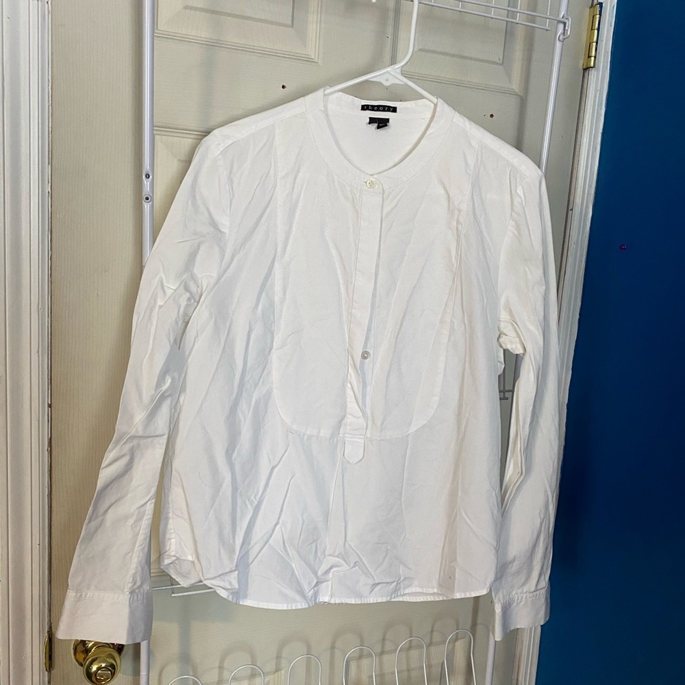 Netted White Button-down